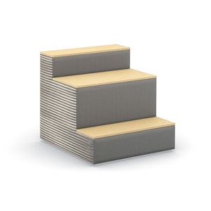 Flex 3-Tier Step Seating, Upholstered Back/Sides with Wood Steps, Standard Fabric/Vinyl Upholstery, FREE SHIPPING