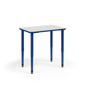 KI Ruckus Sitting Height Adjustable Rectangular Post Leg Desk, 1-1/4" Laminate Top, 20" - 33" H, FREE SHIPPING