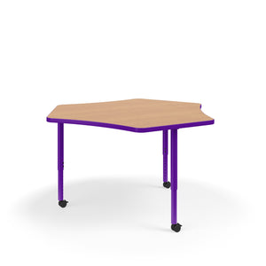 KI Ruckus Sitting Adjustable Height 3-Leg Sprocket Activity Table with 1-1/4" Laminate Top, 20" - 33" H, FREE SHIPPING
