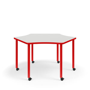 KI Ruckus Fixed Height 6-Leg Sprocket Activity Table with 1-1/4" Laminate Top, 30" x 55" x 48" x 29" H, FREE SHIPPING
