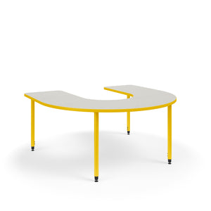 KI Ruckus Sit/Stand Adjustable Height Horseshoe Activity Table with 1-1/4" Laminate Top, 29" - 42" H, FREE SHIPPING