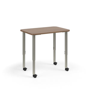 KI Ruckus Sitting Height Adjustable Rectangular Post Leg Desk, 1-1/4" Laminate Top, 20" - 33" H, FREE SHIPPING