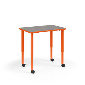 KI Ruckus Sitting Height Adjustable Rectangular Post Leg Desk, 1-1/4" Laminate Top, 20" - 33" H, FREE SHIPPING