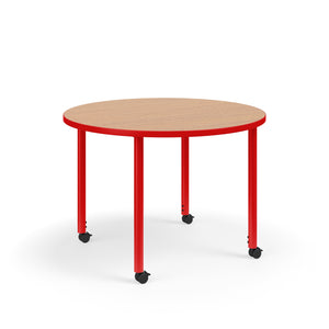 KI Ruckus Sit/Stand Adjustable Height Round Activity Table with 1-1/4" Laminate Top, 29" - 42" H, FREE SHIPPING
