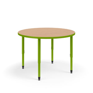 KI Ruckus Sitting Adjustable Height Round Activity Table with 1-1/4" Laminate Top, 20" - 33" H, FREE SHIPPING