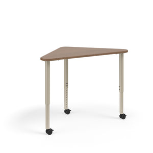 KI Ruckus Sitting Height Adjustable R-Triangle Post Leg Desk, 1-1/4" Laminate Top, 20" - 33" H, FREE SHIPPING