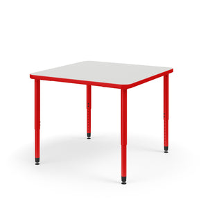 KI Ruckus Sitting Adjustable Height Square Activity Table with 1-1/4" Laminate Top, 20" - 33" H, FREE SHIPPING