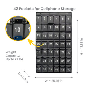 Hanging Cell Phone Pocket Storage Classroom Organizer, 42 Pockets