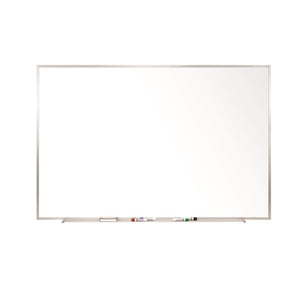 Magnetic Porcelain Whiteboard/Markerboard, Satin Aluminum Frame, 4' H x 7' 4" W, LIFETIME WARRANTY