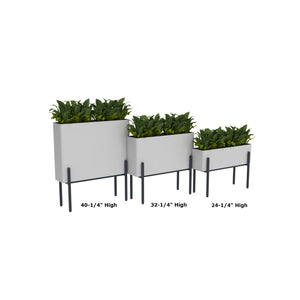 KASKAD® ASCEND Indoor Painted Steel Rectangular Planter, 36" W x 11-5/8" D x 40-1/4" H