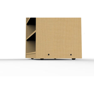 Double Sided 6-Shelf Mobile Bookcase with 2 Adjustable Shelves, 30" High