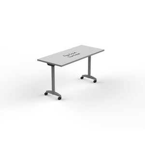 Flip and Nest Rectangular Training Table with Dry-Erase Laminate Whiteboard Top, 54 x 24