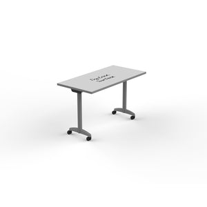 Flip and Nest Rectangular Training Table with Dry-Erase Laminate Whiteboard Top, 48 x 24