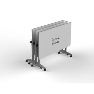 Flip and Nest Rectangular Training Table with Dry-Erase Laminate Whiteboard Top, 72 x 24