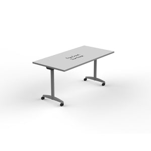 Flip and Nest Rectangular Training Table with Dry-Erase Laminate Whiteboard Top, 60 x 30