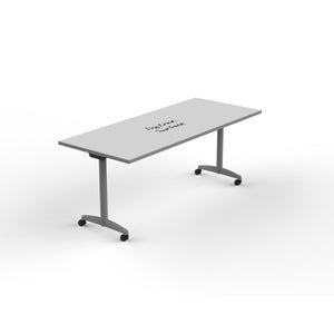 Flip and Nest Rectangular Training Table with Dry-Erase Laminate Whiteboard Top, 72 x 30