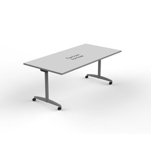 Flip and Nest Rectangular Training Table with Dry-Erase Laminate Whiteboard Top, 72 x 36