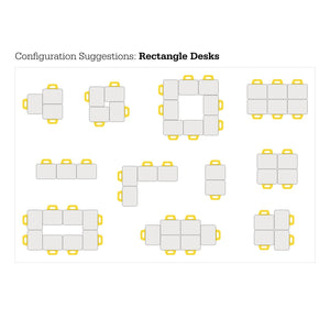 Hierarchy Classroom Desk and Chair Package, 10 Hierarchy Snap Rectangle Desks with 10 Hierarchy Chairs