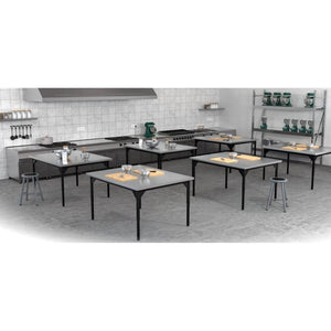 Stainless Steel Heavy Duty Table with Straight Edge, 42" x 48", Adjustable Height