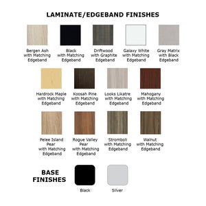 Arriba Gas Lift Height Adjustable Table, Curved Square