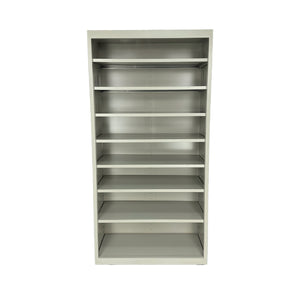 Herculite Metal Bookcase with 8 Adjustable Shelves, 36" W x 18" D x 72" H