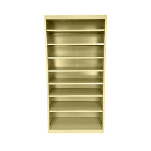 Herculite Metal Bookcase with 8 Adjustable Shelves, 36" W x 13" D x 72" H