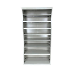 Herculite Metal Bookcase with 8 Adjustable Shelves, 36" W x 18" D x 72" H