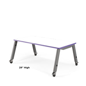 USA Capitol Makerspace Table, Dry Erase Whiteboard Laminate Top with Premium Spray Edge