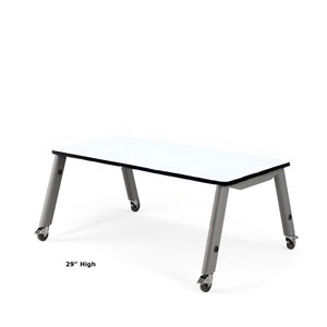 USA Capitol Makerspace Table, Dry Erase Whiteboard Laminate Top with Standard Spray Edge