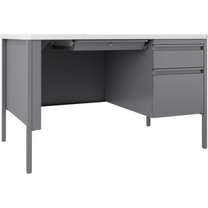 Fortress Single-Pedestal Steel Teacher's Desk, 48" W x 30" D x 29.5" H, FREE SHIPPING