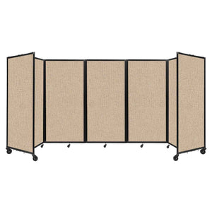 Room Divider 360° Folding Portable Partition with Acoustical Fabric Panels, 14' W x 6' H