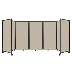 Room Divider 360° Folding Portable Partition with Acoustical Fabric Panels, 14' W x 6' H