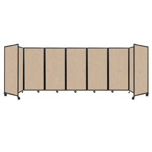 Room Divider 360° Folding Portable Partition with Acoustical Fabric Panels, 19' 6" W x 6' H
