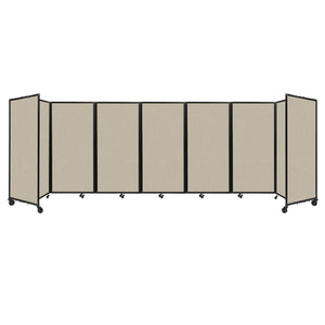 Room Divider 360° Folding Portable Partition with Acoustical Fabric Panels, 19' 6" W x 6' H