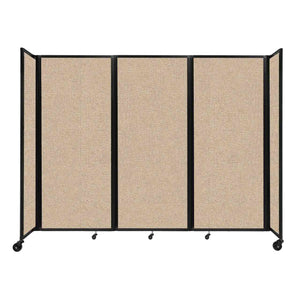 Room Divider 360° Folding Portable Partition with Acoustical Fabric Panels, 8' 6" W x 6' 10" H