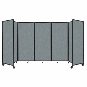 Room Divider 360° Folding Portable Partition with Acoustical Fabric Panels, 14' W x 6' 10" H