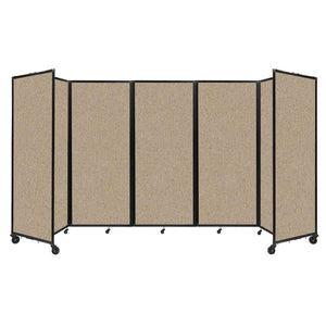 Room Divider 360° Folding Portable Partition with Acoustical Fabric Panels, 14' W x 6' 10" H