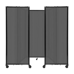 Room Divider 360° Folding Portable Partition with Fluted Polycarbonate Panels, 8' 6" W x 6' H