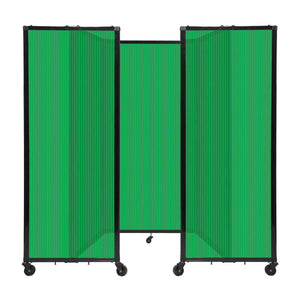 Room Divider 360° Folding Portable Partition with Fluted Polycarbonate Panels, 8' 6" W x 6' H