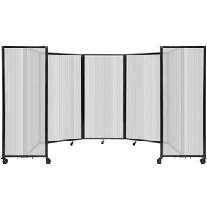 Room Divider 360° Folding Portable Partition with Fluted Polycarbonate Panels, 14' W x 6' H