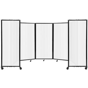 Room Divider 360° Folding Portable Partition with Fluted Polycarbonate Panels, 14' W x 6' H