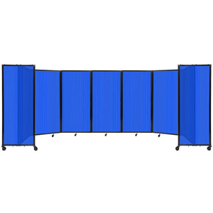 Room Divider 360° Folding Portable Partition with Fluted Polycarbonate Panels, 19' 6" W x 6' H