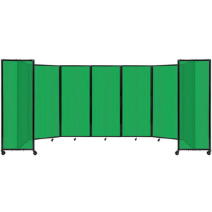 Room Divider 360° Folding Portable Partition with Fluted Polycarbonate Panels, 19' 6" W x 6' H
