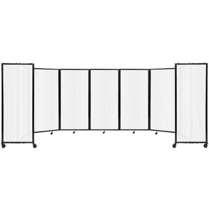 Room Divider 360° Folding Portable Partition with Fluted Polycarbonate Panels, 19' 6" W x 6' H