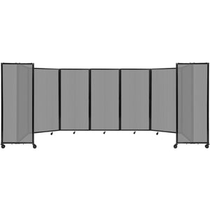 Room Divider 360° Folding Portable Partition with Fluted Polycarbonate Panels, 19' 6" W x 6' H