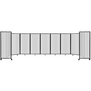 Room Divider 360° Folding Portable Partition with Fluted Polycarbonate Panels, 25' W x 6' H