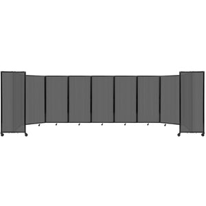 Room Divider 360° Folding Portable Partition with Fluted Polycarbonate Panels, 25' W x 6' H