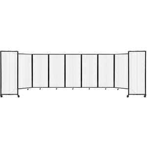 Room Divider 360° Folding Portable Partition with Fluted Polycarbonate Panels, 25' W x 6' H