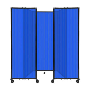 Room Divider 360° Folding Portable Partition with Fluted Polycarbonate Panels, 8' 6" W x 6' 10" H