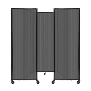Room Divider 360° Folding Portable Partition with Fluted Polycarbonate Panels, 8' 6" W x 6' 10" H